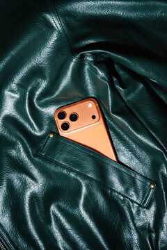 Smartphone In Leather Pocket