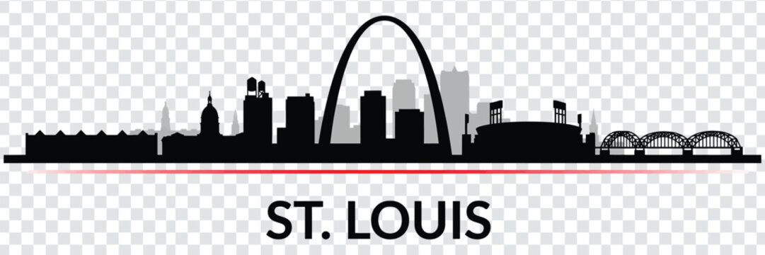 St louis missouri city skyline silhouette vector illustration