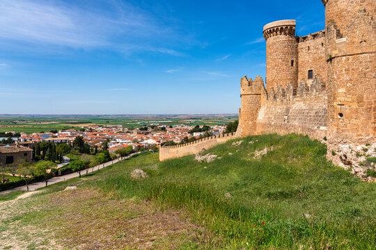 The majestic Belmonte Castle, in the Province of Cuenca, Castilla la Mancha, Spain.