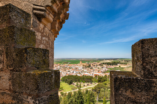 Indoor sight in the majestic Belmonte Castle, in the Province of Cuenca, Castilla la Mancha, Spain.