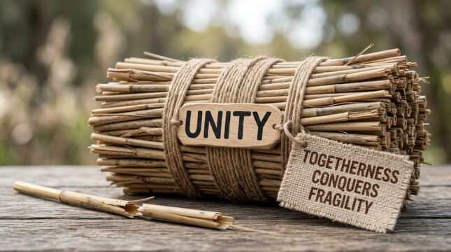 Bundle of sticks symbolizing unity and togetherness