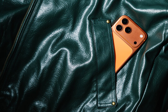 Smartphone In Leather Pocket
