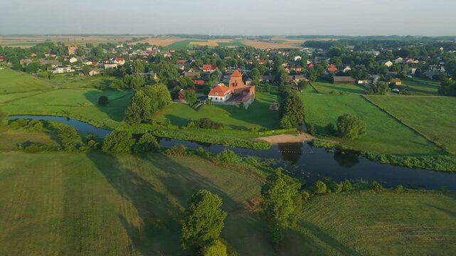 Medieval castle in Liw, village in Wegrow County, Masovia region of Poland.