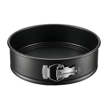 Springform cake pan with removable base for baking. Professional baking tool for desserts and cheesecakes.