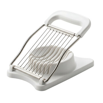 Egg slicer with steel wires for perfect breakfast prep. Kitchen tool for slicing eggs evenly and efficiently.