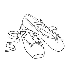Black Ballet Shoes Line Art © Shalom