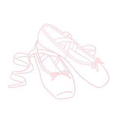 Pink Ballet Shoes Line Art © Shalom