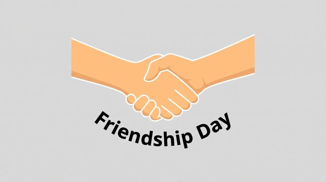Celebrating friendship day with handshake illustration with flat vector illustration handshake text celebration connection typography background