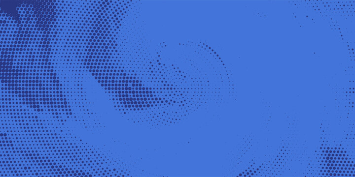 Cartoon pattern with circles, dots Halftone dotted background. Pop art style. Design element, border for web banners, cards, wallpapers. Colorful. Yellow and blue color.
