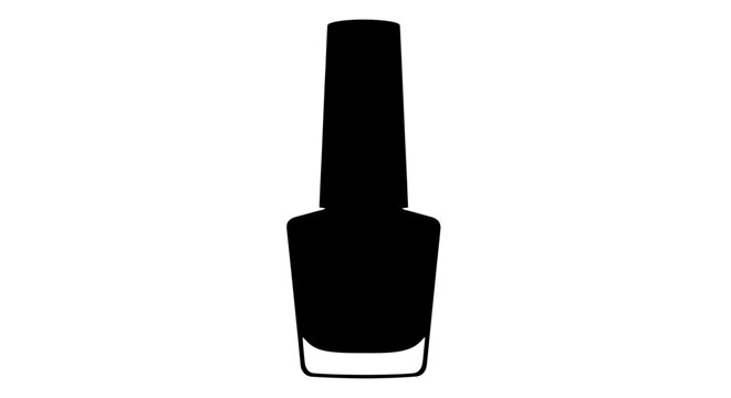 Nail polish bottle silhouette against a white background