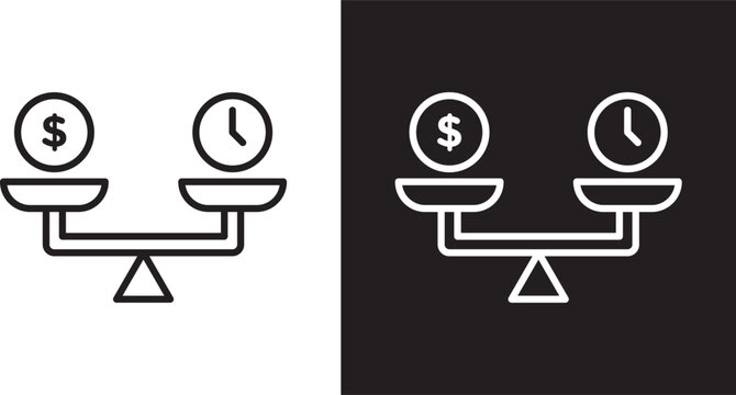 Time and money scale icon