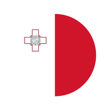 Malta Round Flag Icon Vector Illustration