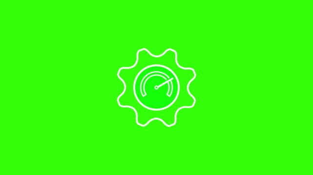 Animated key performance indicator icon. 4k video on green background 