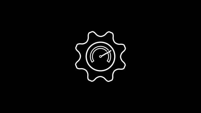 Animated key performance indicator icon. 4k video on black background 