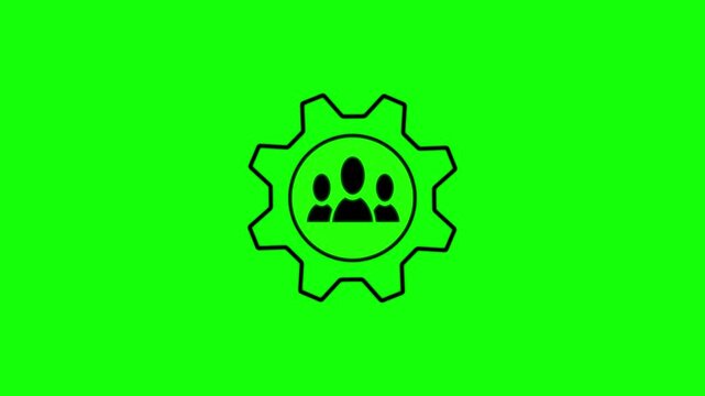 Business and Marketing. Teamwork icon. Business and Marketing. Teamwork icon. Teamwork management icon. business elements icon. 4k animation on green scene. 