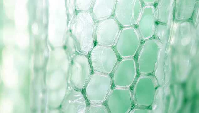 Close-up of green bubble wrap texture and structure, great for background