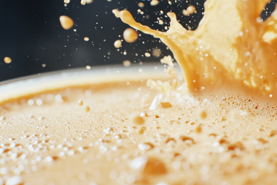 Close-up of liquid splashing against a black background