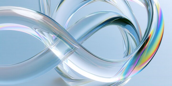 Colorful transparent loops create a modern design on a light background