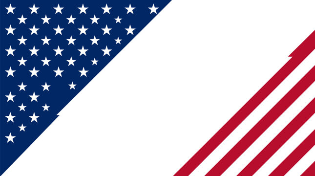 Patriotic background design features a field of stars and red stripes on a white surface.