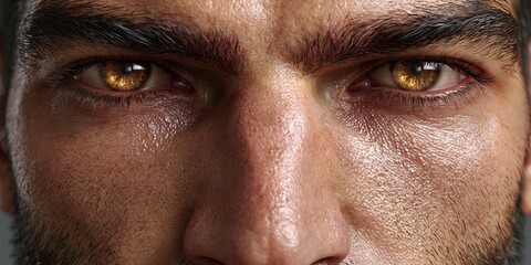 Fototapeta premium Powerful gaze reveals strength resilience and determination