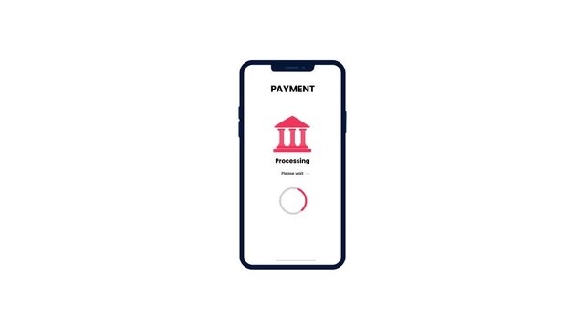 Payment Failed Processing Animation on Mobile Banking App with Error Loading Indicator for Digital Transactions, FinTech UI, Online Payment, Motion Graphics and 4K Explainer Video