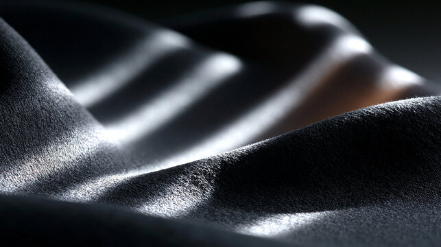 Abstrakte Lichtwellen und Schatten formen weiche Kontur auf dunklem Grund