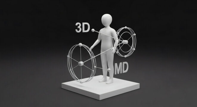 3D modeling character creation concept with geometric wireframe structure on dark background