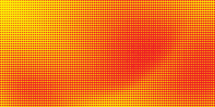 Abstract vibrant yellow and red halftone dots pattern background