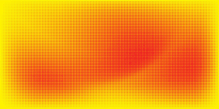 Abstract vibrant yellow and red halftone dots pattern background
