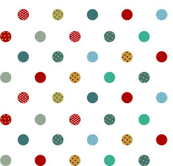 Colorful polka dot pattern collection on white background © Wolfworker