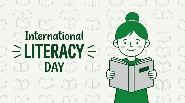 Girl reading a book for international literacy day