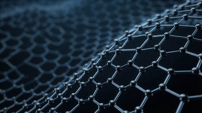 Modern technologies utilizing graphene molecular structures, carbon fiber, carbon cloth, nanotubes, and nanomaterial structures in 3D rendering.