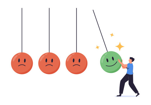 Emotional intelligence illustration representing emotional balance, self awareness, empathy and emotional regulation