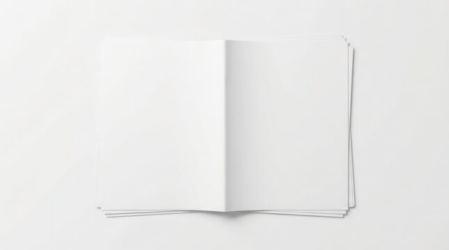 Front page of a blank white newspaper spread mockup displayed against a plain white backdrop.