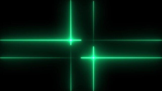 Abstract Green Neon Grid Lines Forming a Plus Sign on Black Background image photo