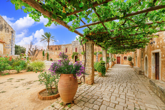 Crete island, Greece. The Arkadi Monastery near Rethymno.