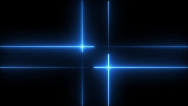 Abstract Blue Neon Grid Lines Forming a Plus Sign on Black Background image photo