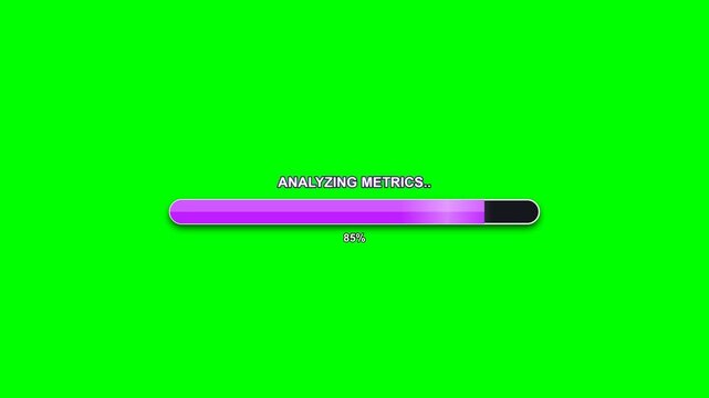 Analyzing metrics loading bar animation with percentage progress
