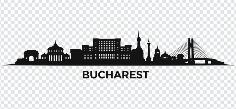 Bucharest city skyline silhouette vector illustration