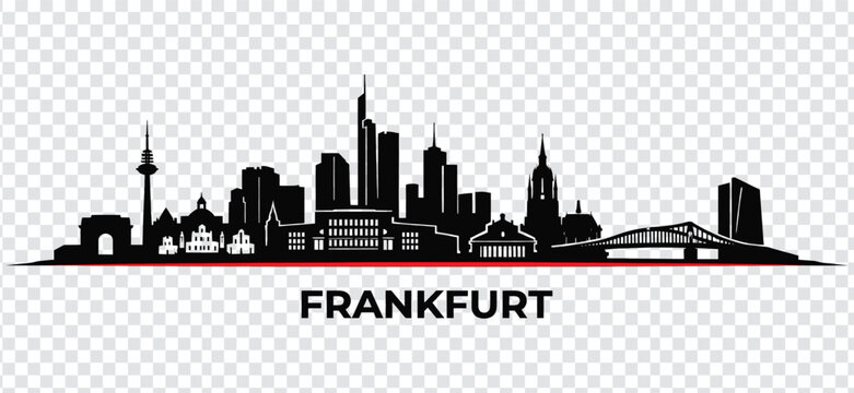 Frankfurt city skyline silhouette vector illustration