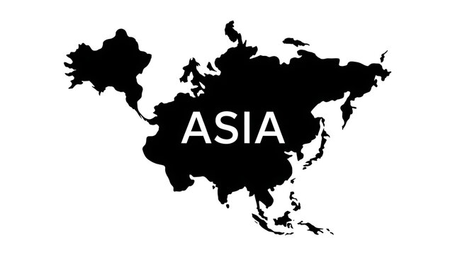 Asia continent silhouette on a plain surface during daylight for global representation