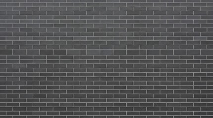 Fototapeta premium Seamless texture of a dark grey brick wall with clean lines and uniform rectangular bricks, architectural backgrounds or