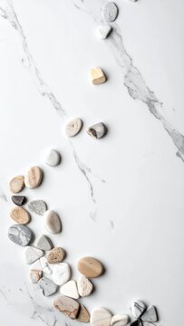 Flat Lay Coins On Marble Surface Representing Finance Concept.