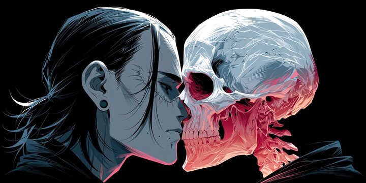 Memento mori portrait exploring lifes fragility and beauty