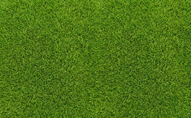 Fototapeta premium Grass seamless aerial top view texture of green sports field grass pitch. Background for golf, soccer, football