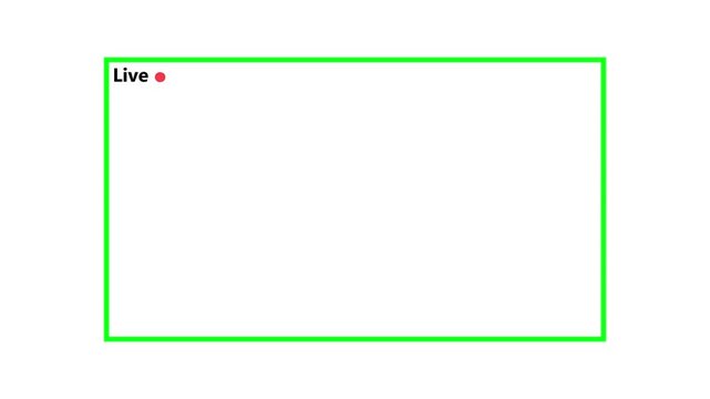Glowing live streaming frame animation. Streaming game live stream overlay motion graphics. Video from media player or streaming service. Live streaming frame animation on white background.