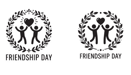 Fototapeta premium Friendship Day celebration with people holding heart