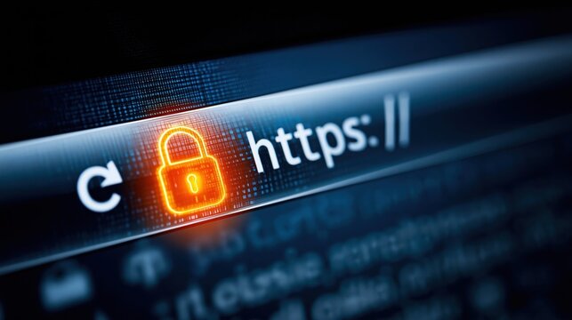 Online security lock symbol for secure browsing