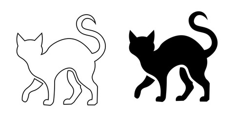 Two Cat Silhouettes Side By Side In High Contrast. © EPIZON DESIGN