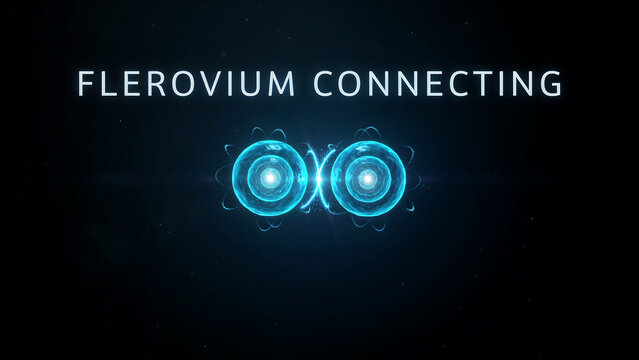 Flerovium connecting particles demonstrating unique properties and interactions within a scientific representation of atomic structures in modern chemistry